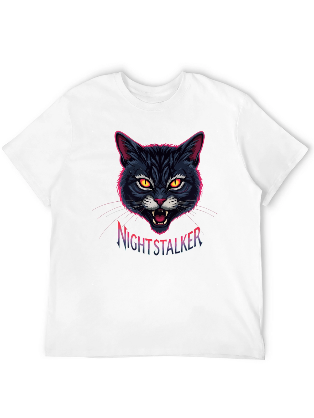 Nightstalker Cat Graphic T-Shirt - Mens Black Tee