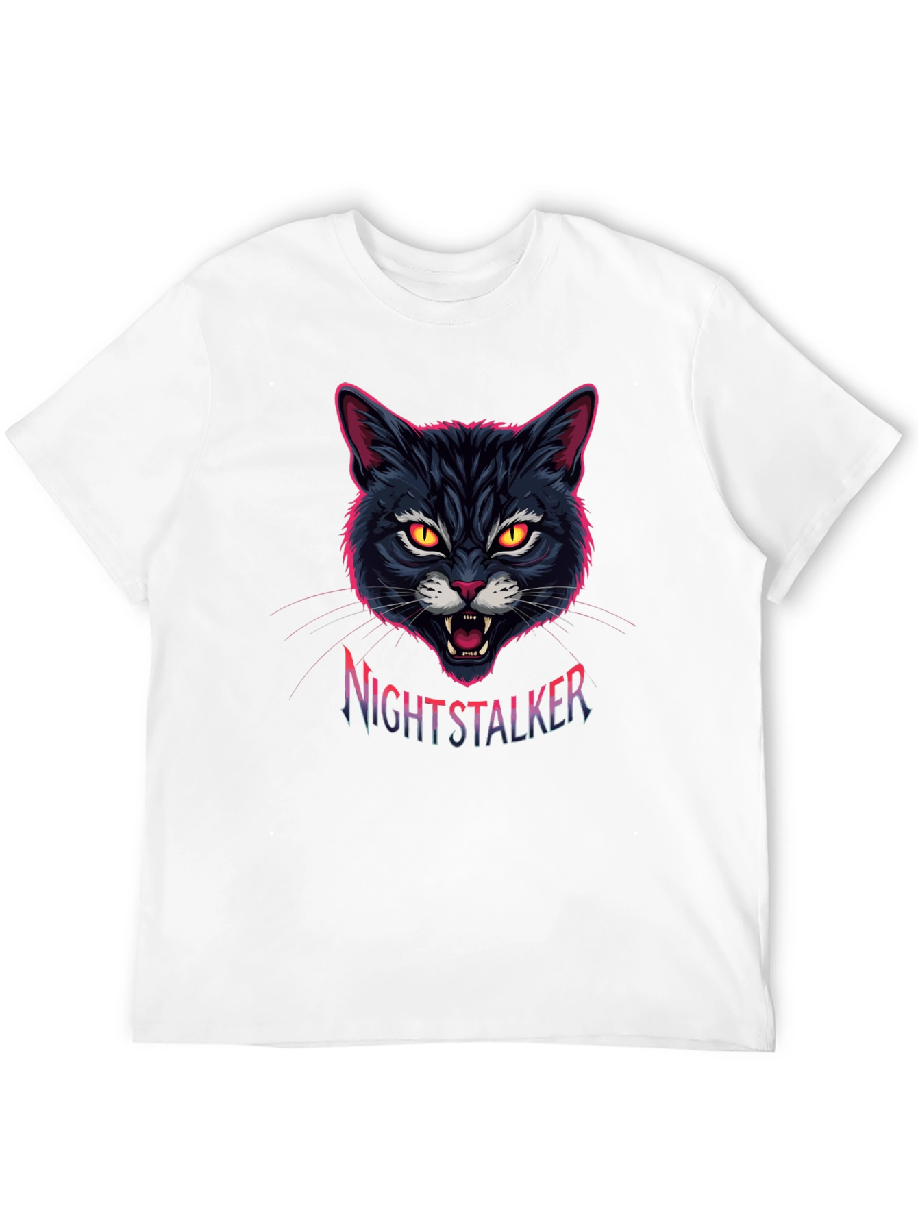 Nightstalker Cat Graphic T-Shirt - Mens Black Tee