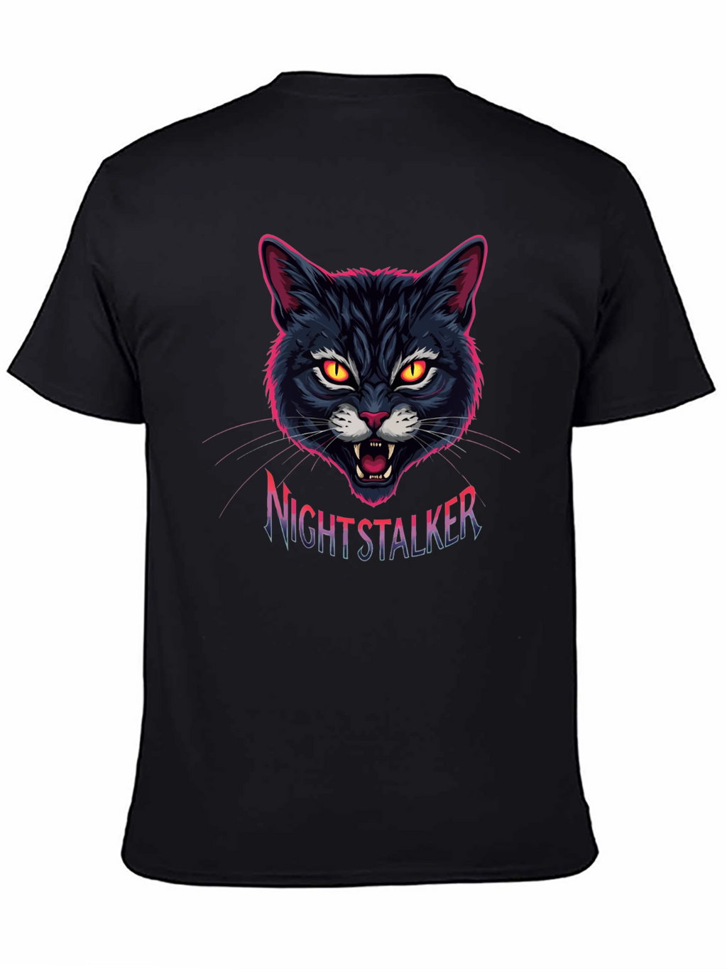 Nightstalker Cat Graphic T-Shirt - Mens Black Tee
