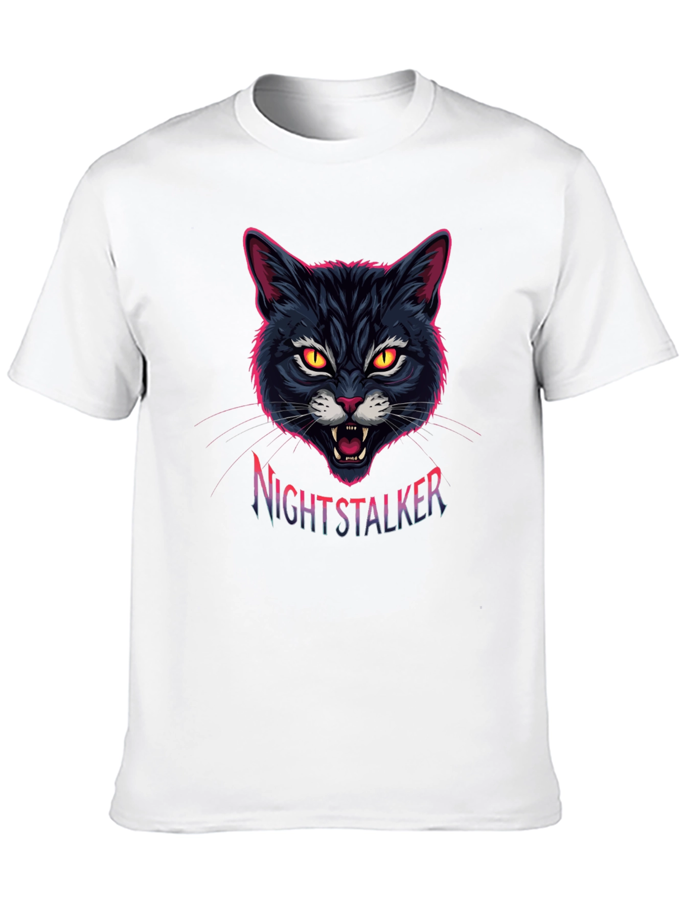 Nightstalker Cat Graphic T-Shirt - Mens Black Tee