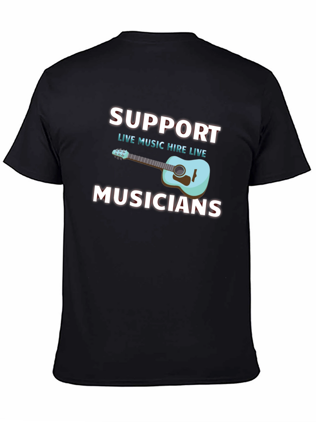 Support Musicians Black Graphic Tee