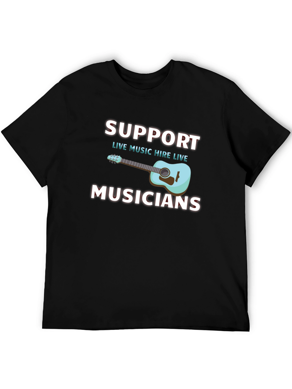 Support Musicians Black Graphic Tee