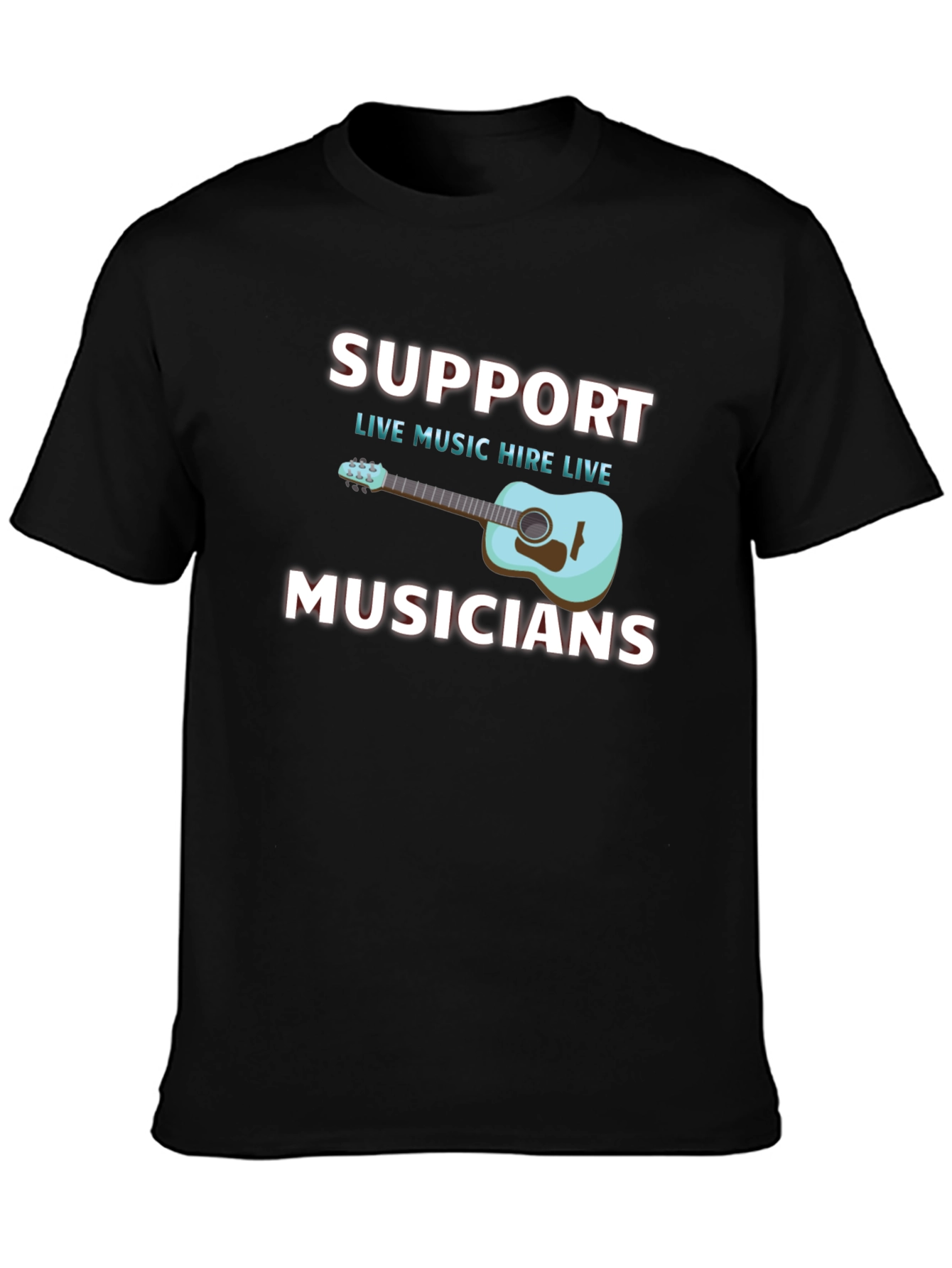 Support Musicians Black Graphic Tee