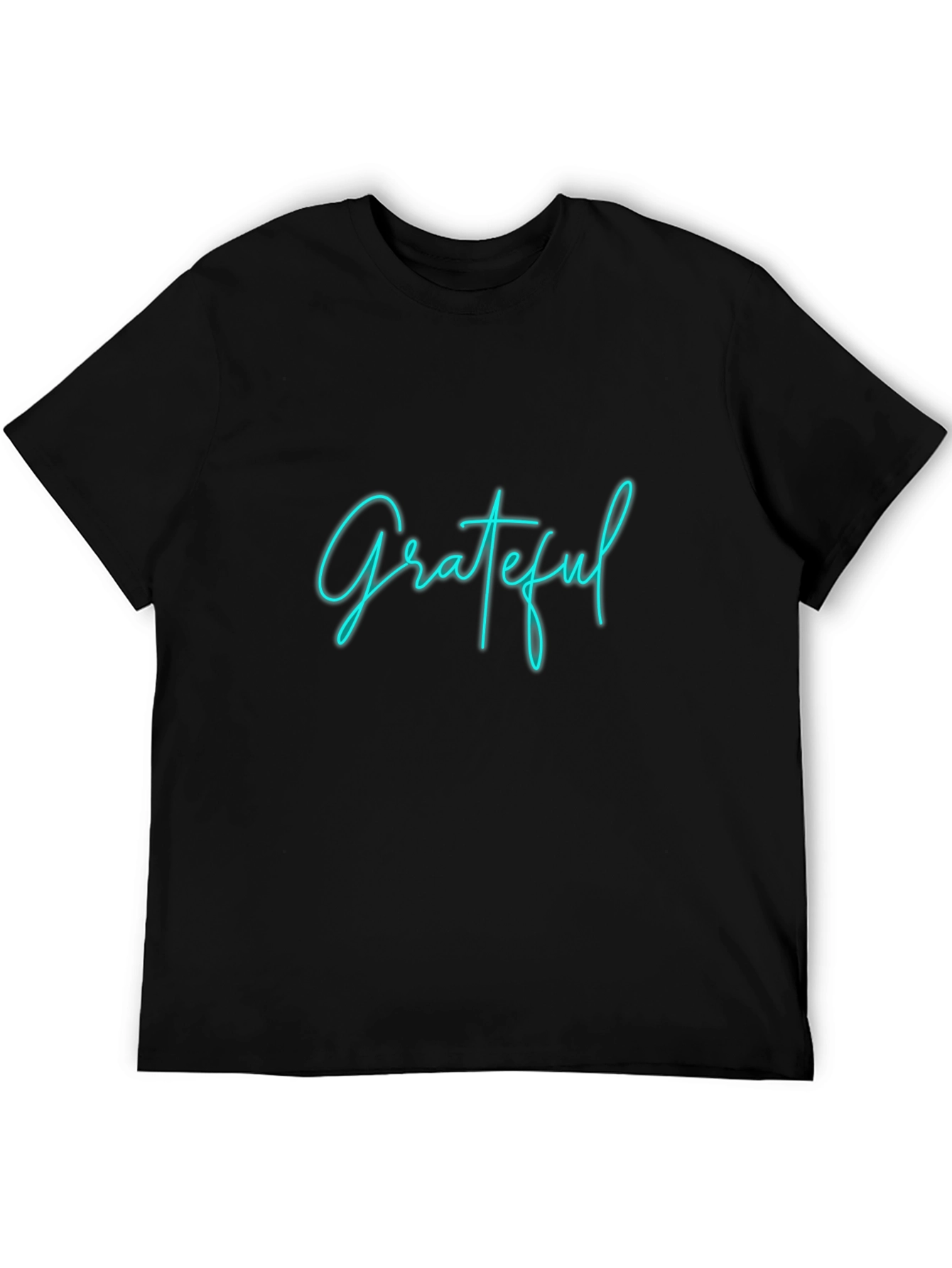 Grateful Graphic Tee - Black Crew Neck T-Shirt