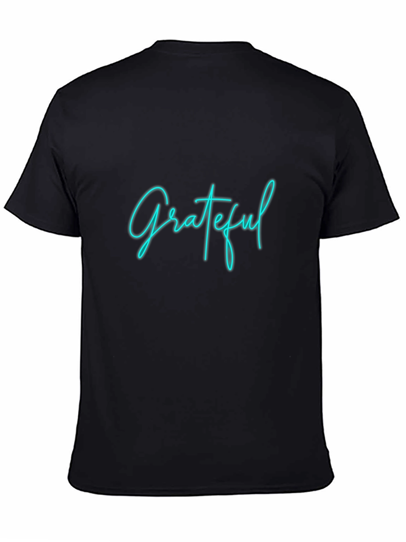 Grateful Graphic Tee - Black Crew Neck T-Shirt