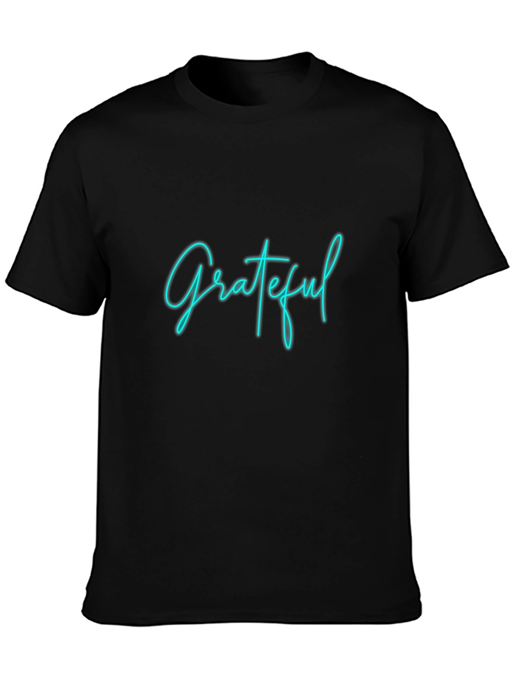 Grateful Graphic Tee - Black Crew Neck T-Shirt