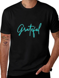 Grateful Graphic Tee - Black Crew Neck T-Shirt