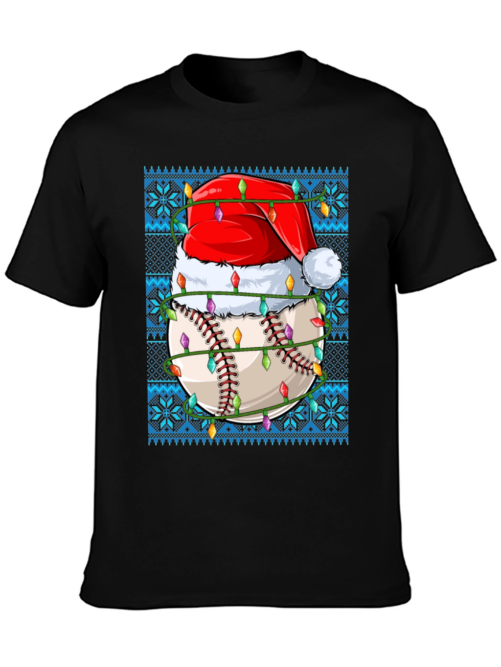Festive Baseball Santa Hat T-Shirt