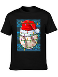 Festive Baseball Santa Hat T-Shirt