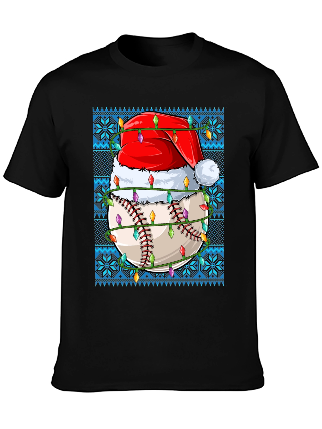 Festive Baseball Santa Hat T-Shirt
