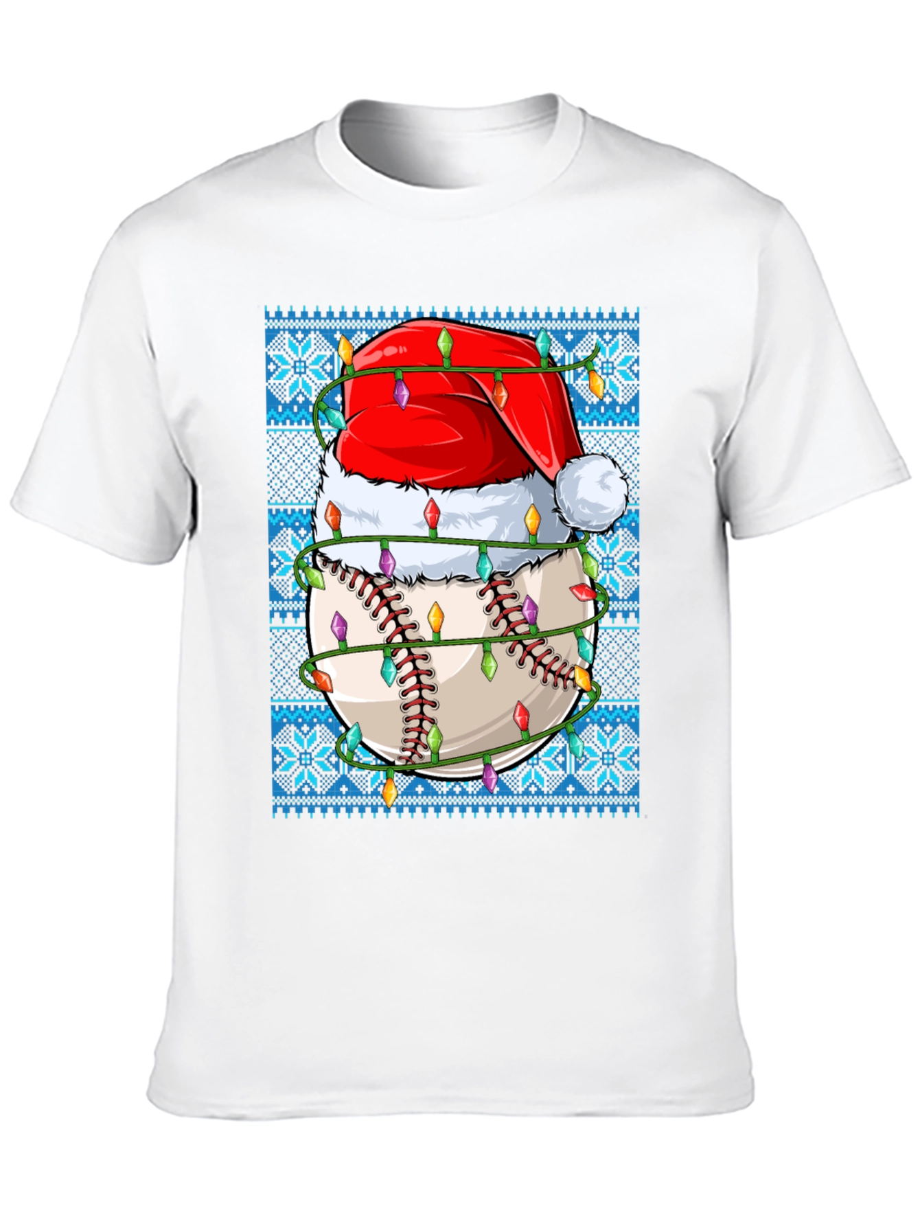 Festive Baseball Santa Hat T-Shirt