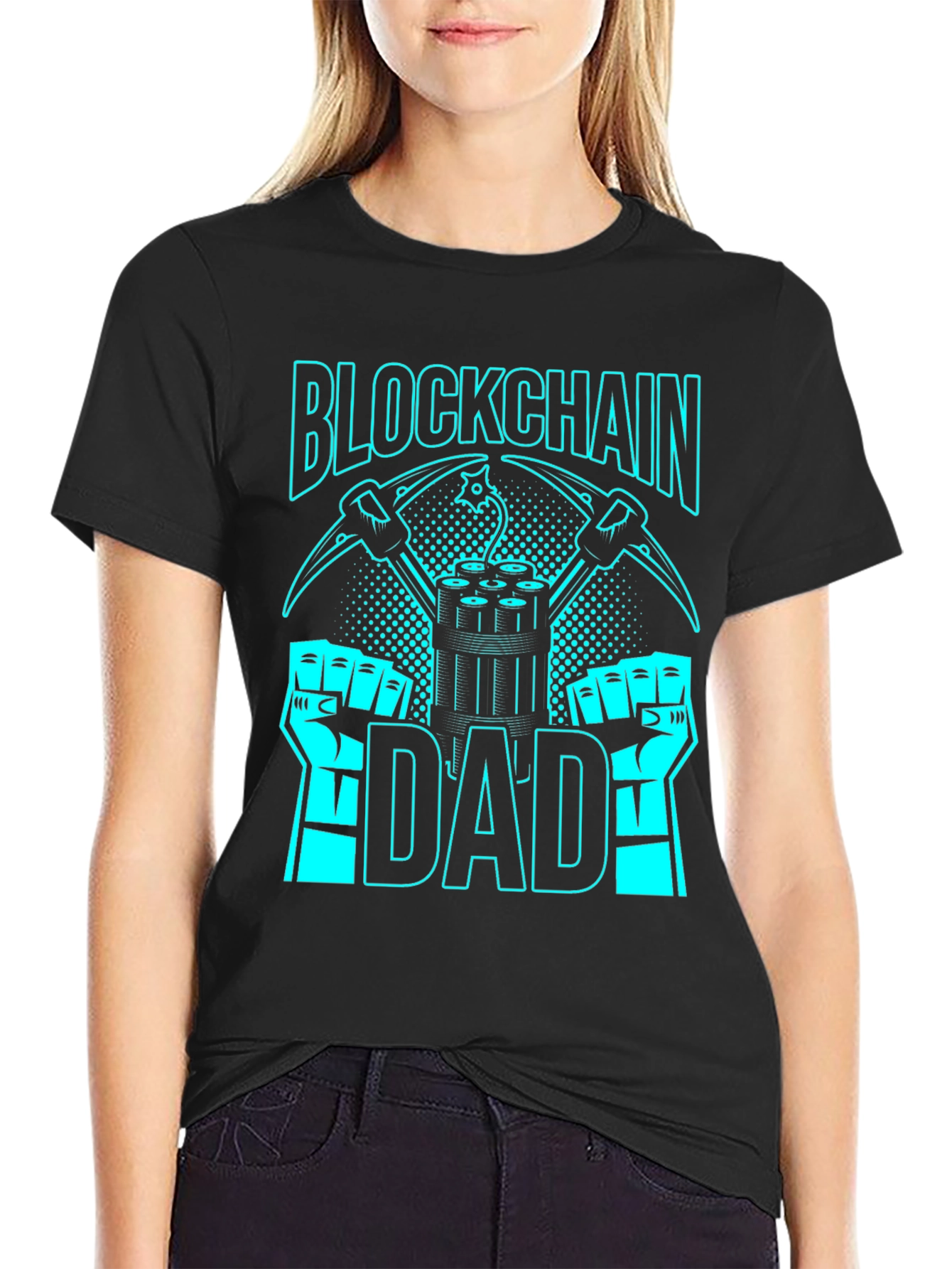 Blockchain Dad Graphic Tee - Crypto Mining T-Shirt