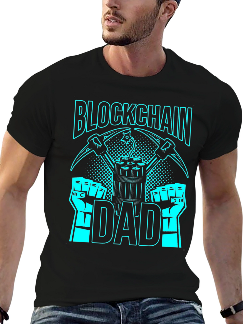 Blockchain Dad Graphic Tee - Crypto Mining T-Shirt