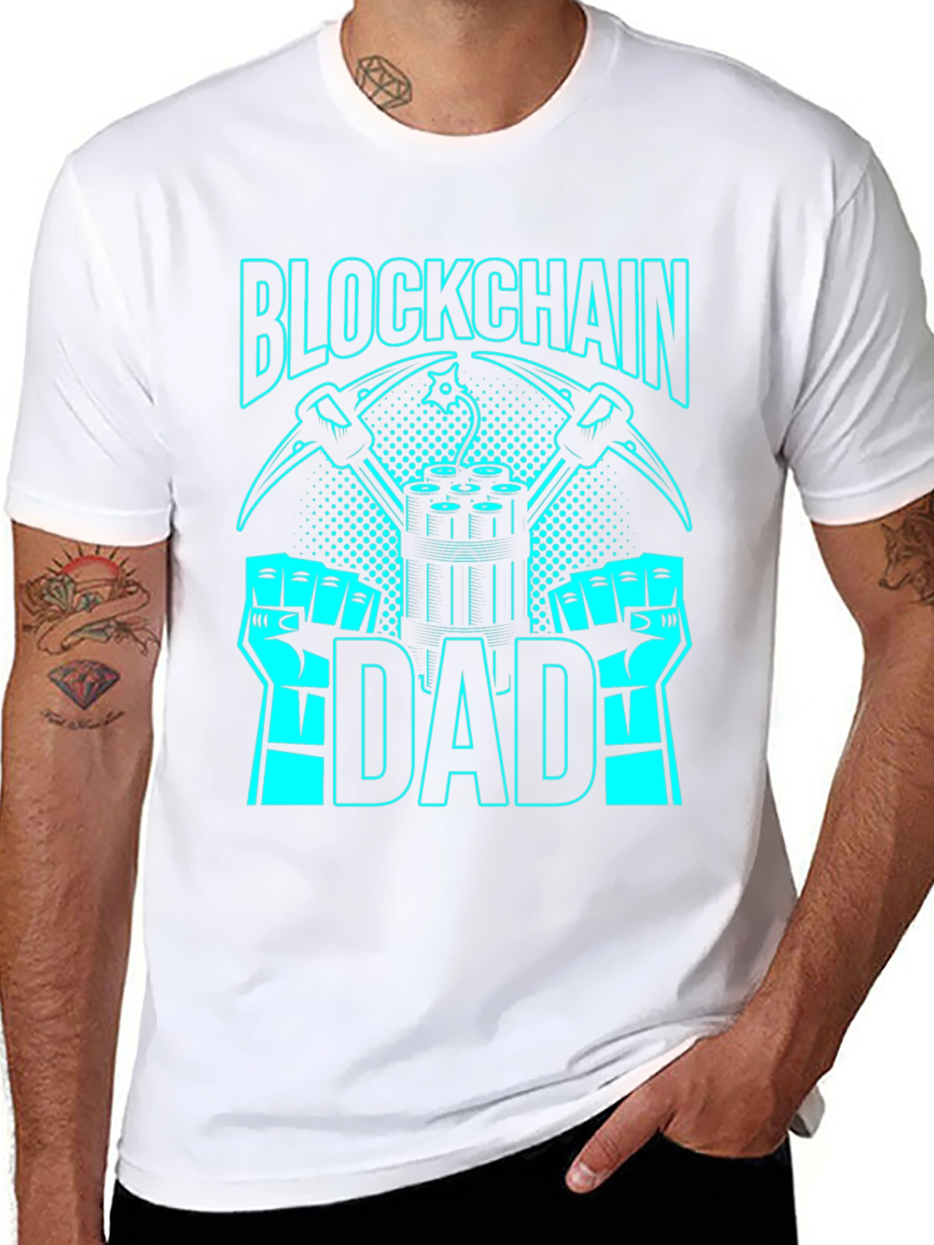 Blockchain Dad Graphic Tee - Crypto Mining T-Shirt