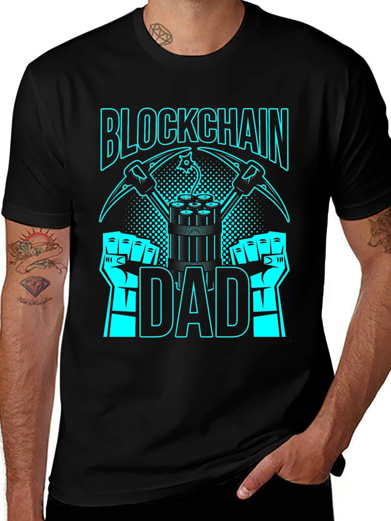 Blockchain Dad Graphic Tee - Crypto Mining T-Shirt