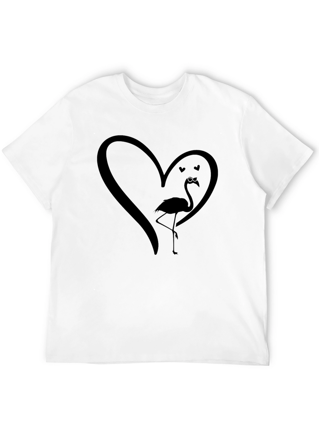 Flamingo Heart Graphic Tee - Unique Design