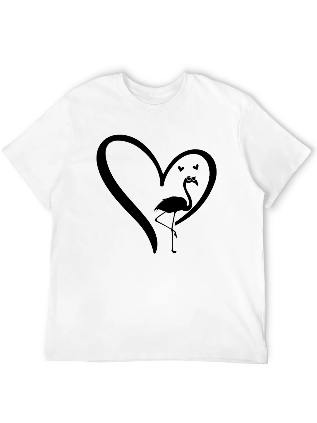 Flamingo Heart Graphic Tee - Unique Design