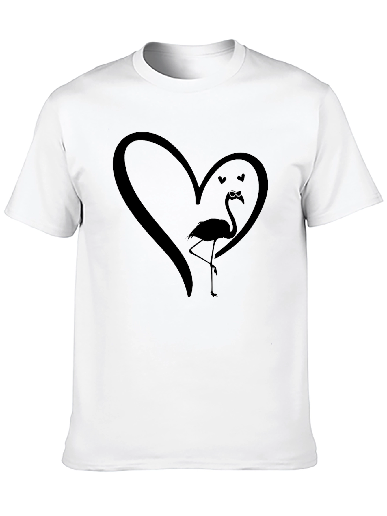 Flamingo Heart Graphic Tee - Unique Design