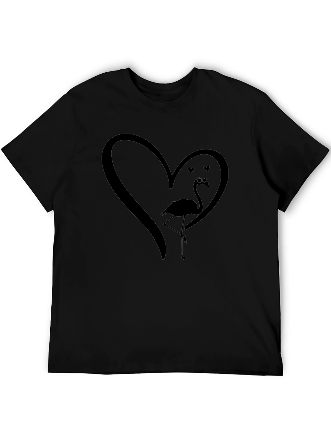 Flamingo Heart Graphic Tee - Unique Design