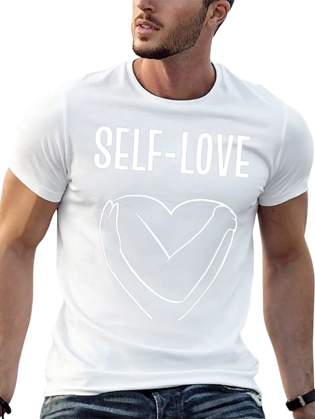 Self-Love Heart Graphic Tee - Black