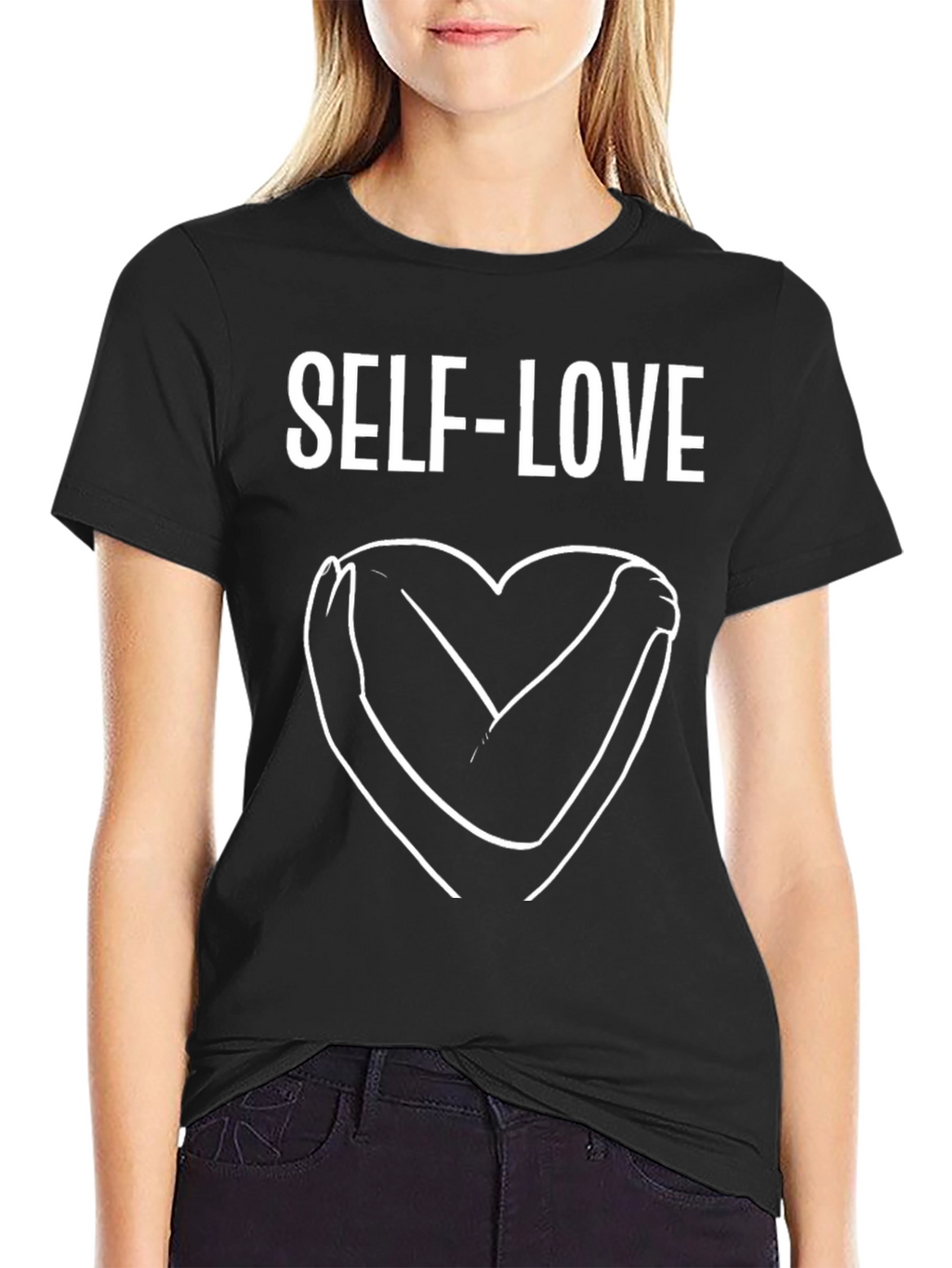 Self-Love Heart Graphic Tee - Black
