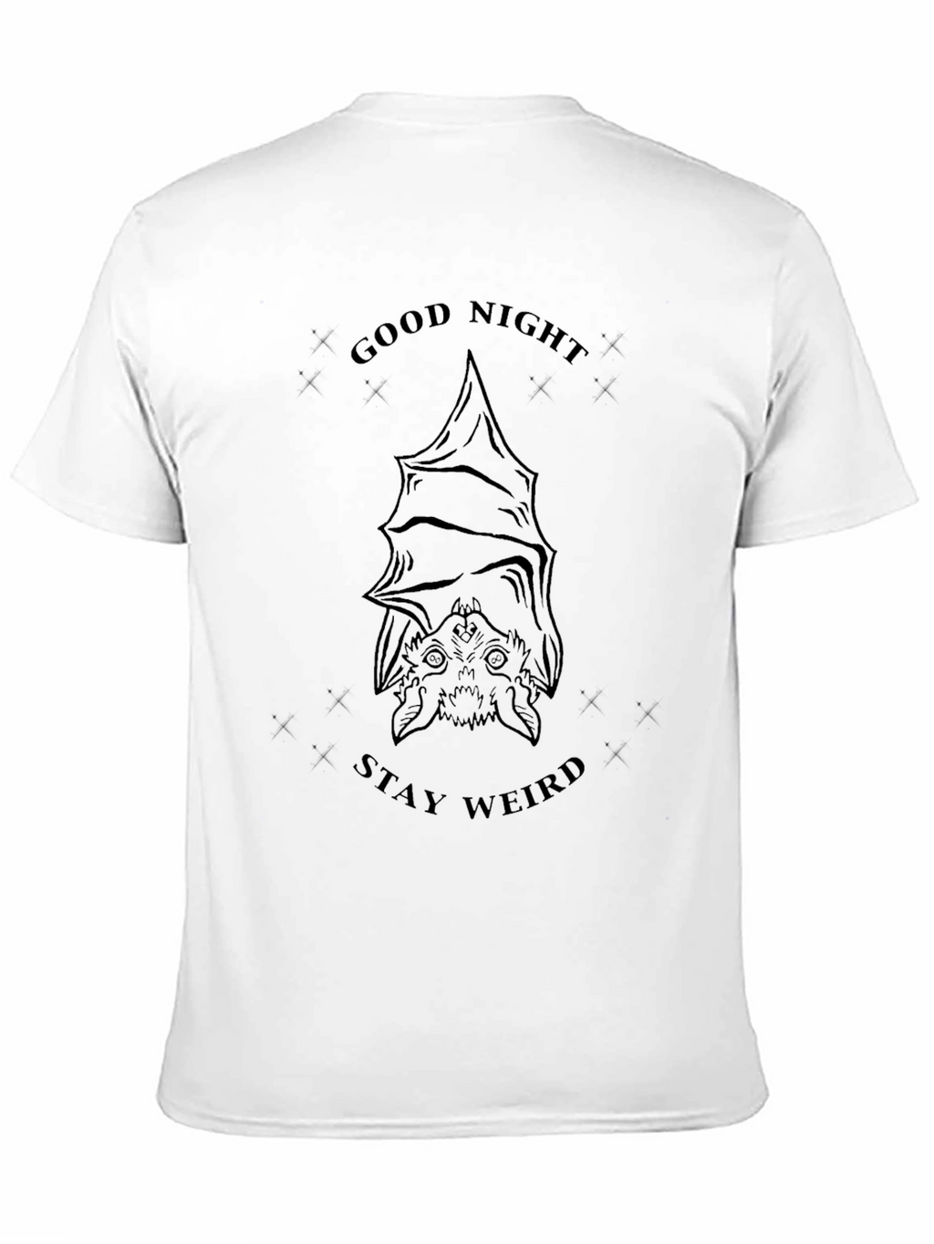 Good Night Stay Weird Bat Graphic T-Shirt