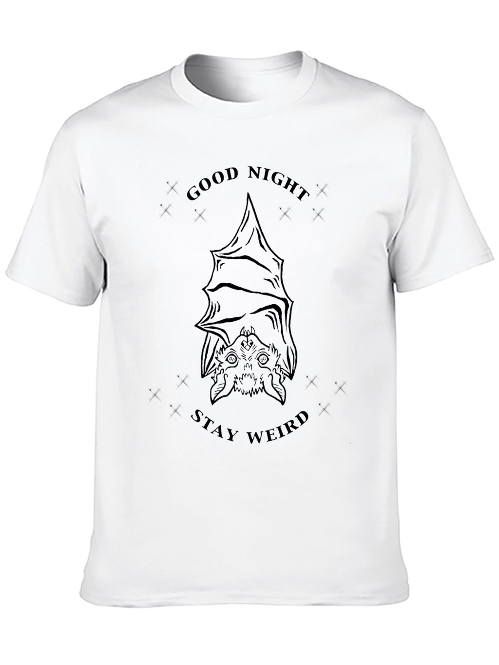 Good Night Stay Weird Bat Graphic T-Shirt