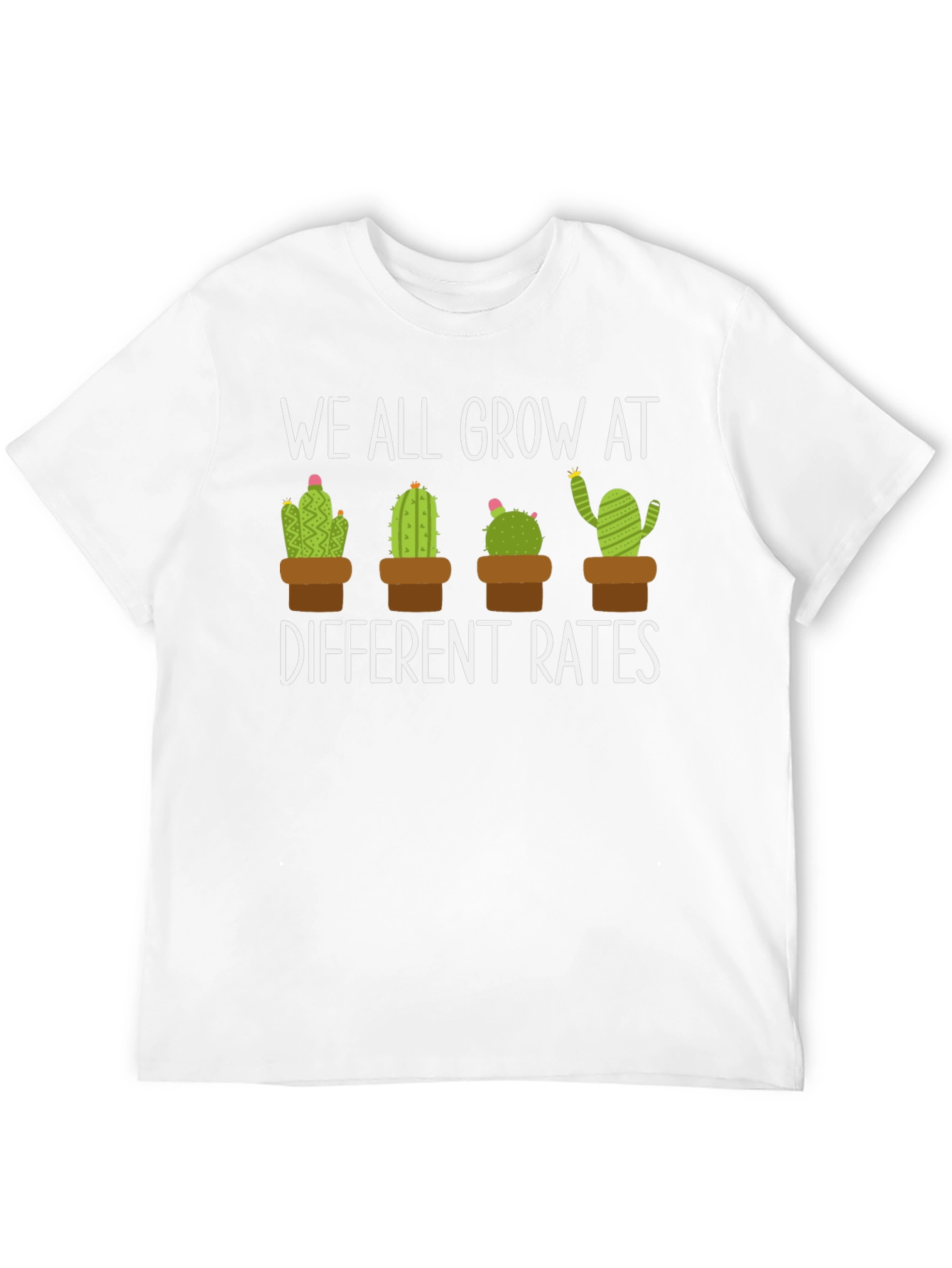 We All Grow At Different Rates Cactus Graphic Tee