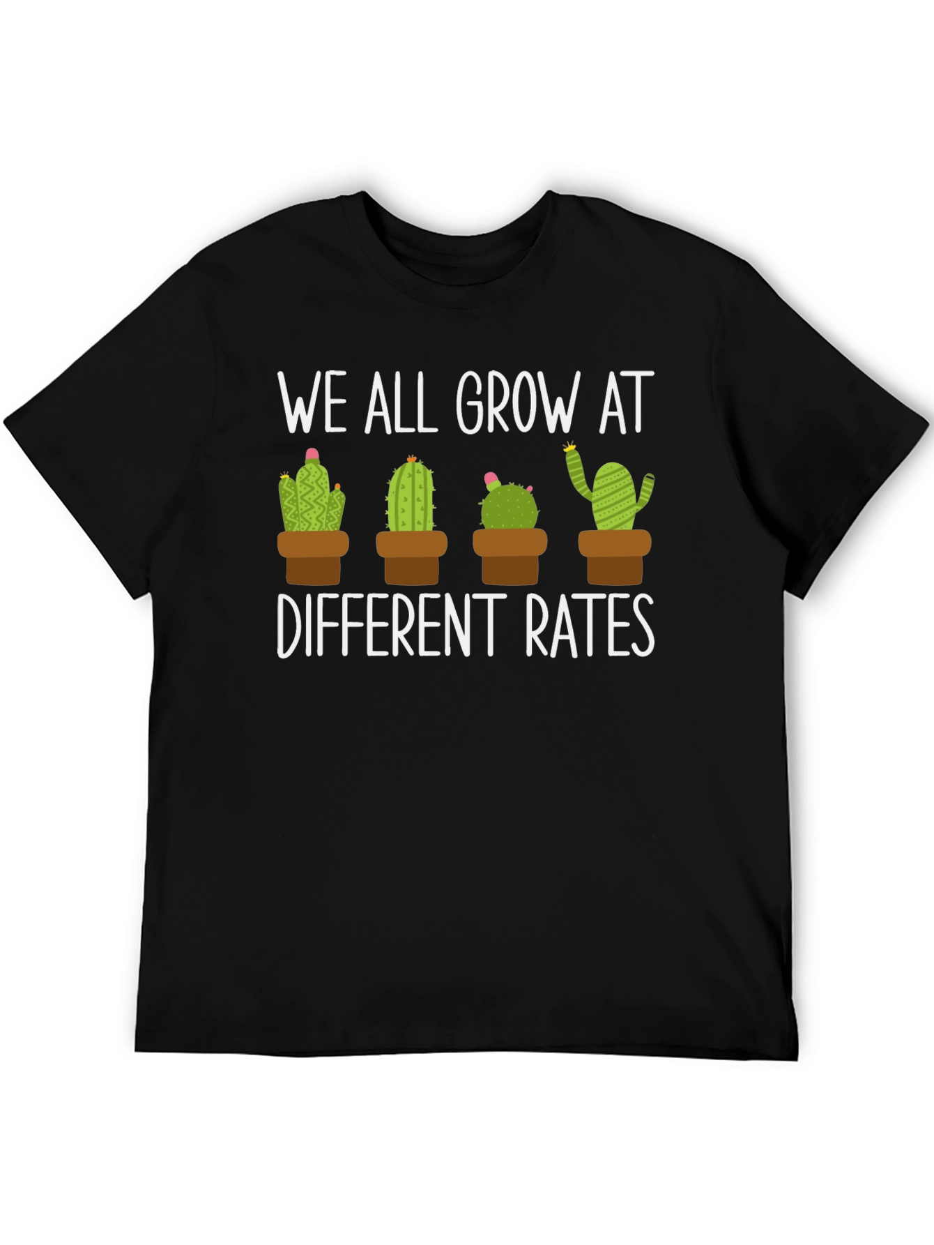 We All Grow At Different Rates Cactus Graphic Tee