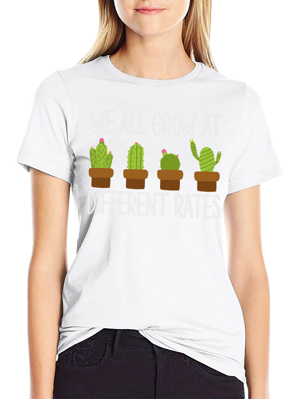 We All Grow At Different Rates Cactus Graphic Tee