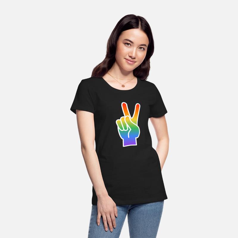 lgbt peace sign rainbow colored