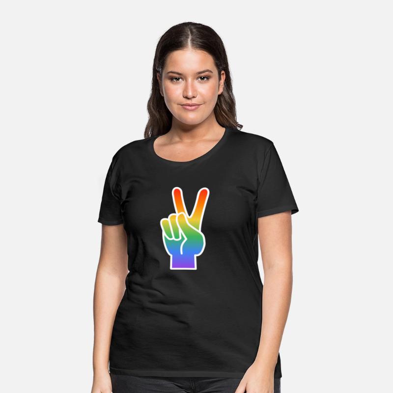 lgbt peace sign rainbow colored