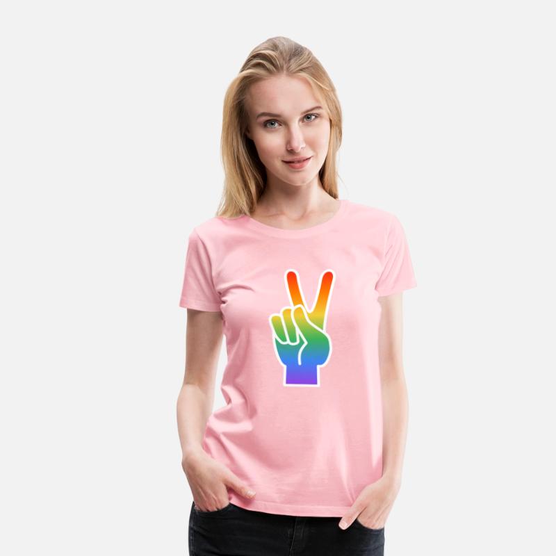 lgbt peace sign rainbow colored