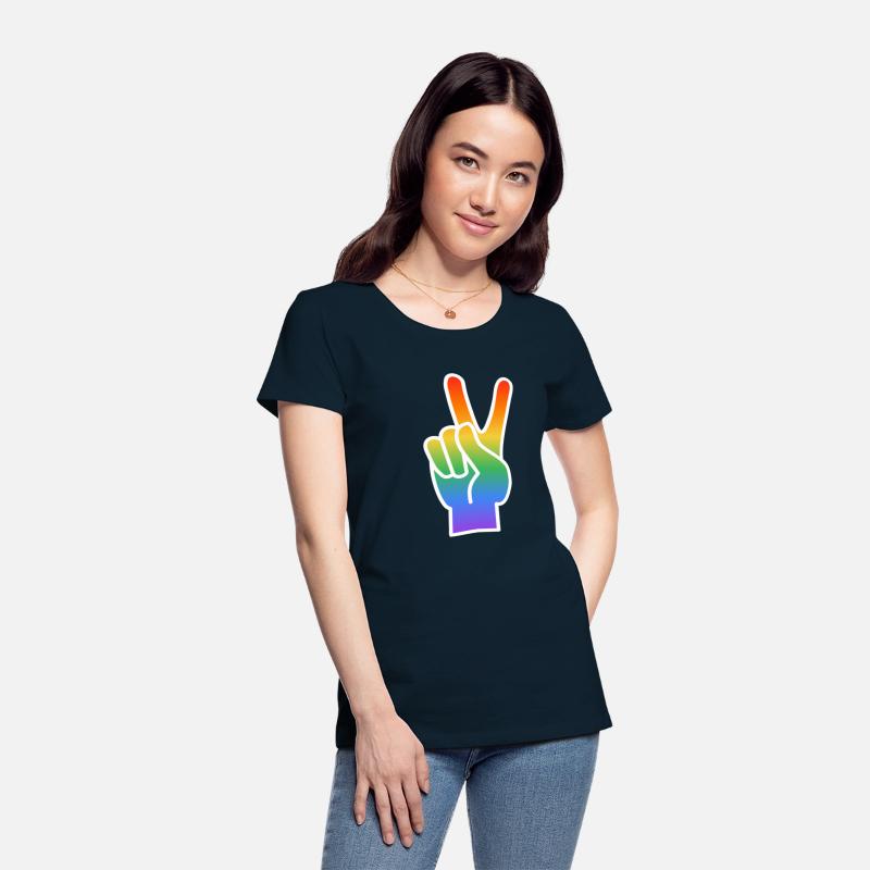 lgbt peace sign rainbow colored