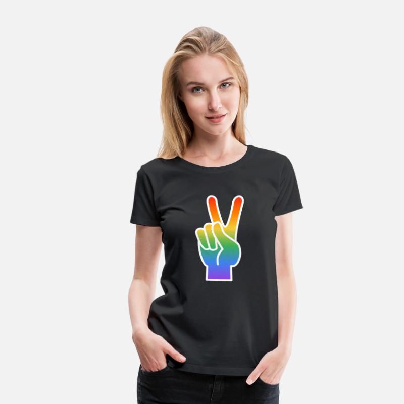 lgbt peace sign rainbow colored