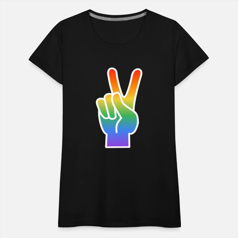 lgbt peace sign rainbow colored