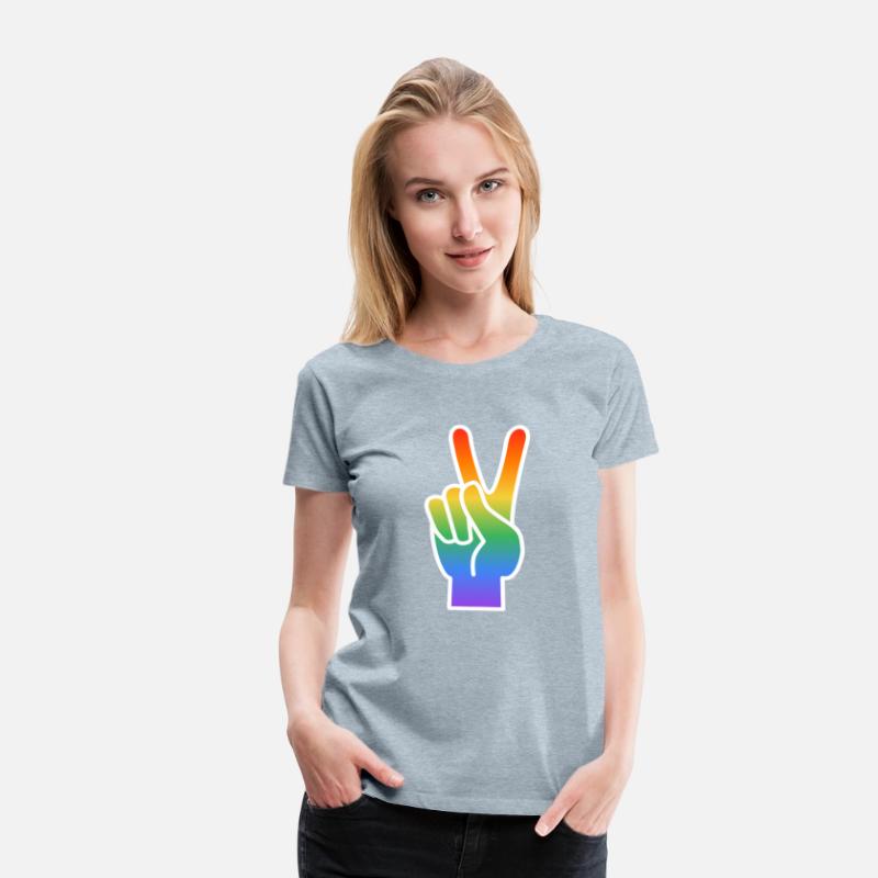 lgbt peace sign rainbow colored