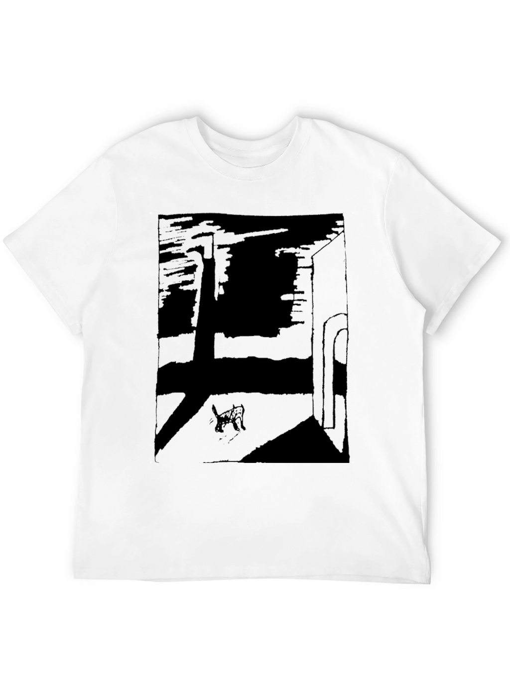 Abstract Cat Graphic T-Shirt