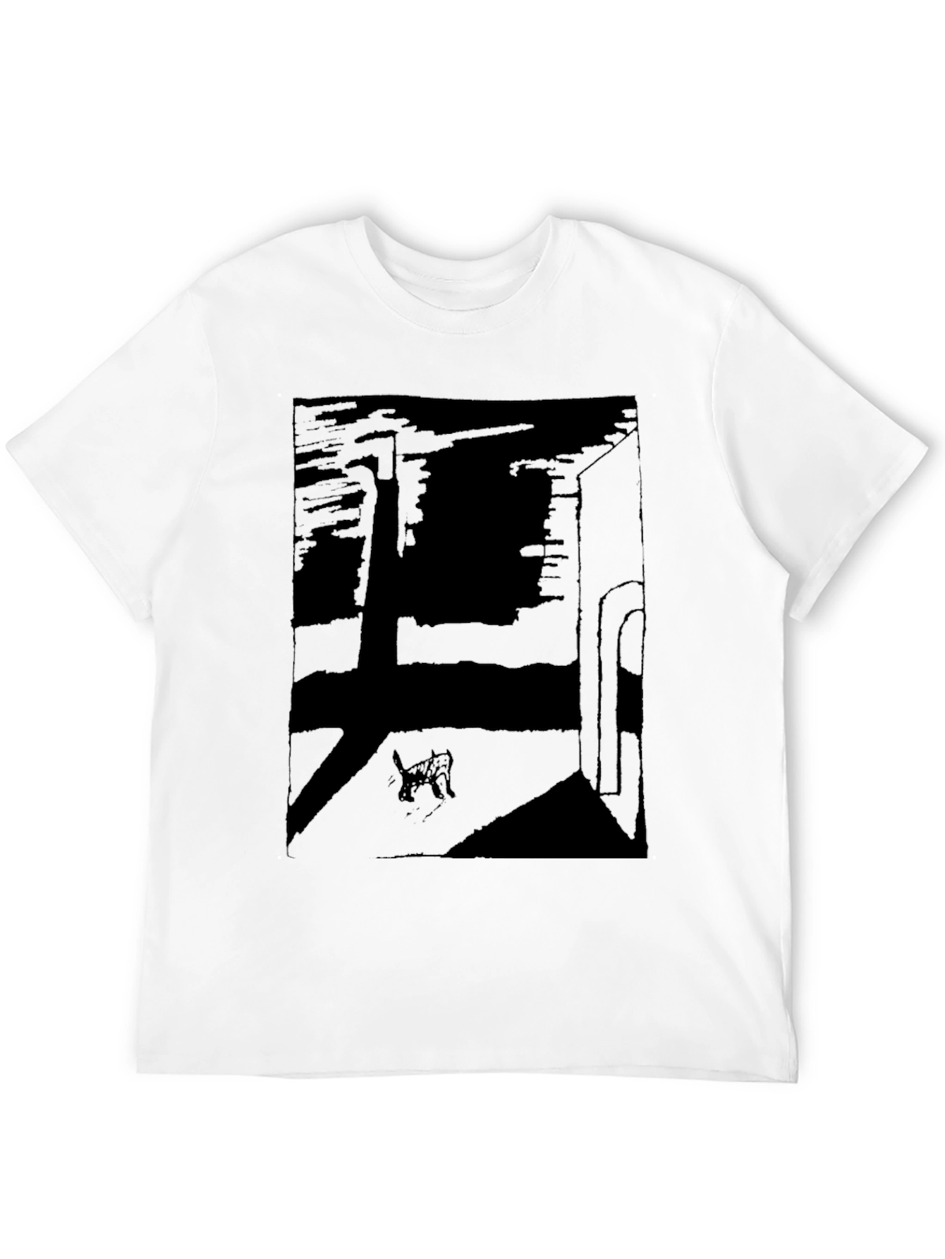 Abstract Cat Graphic T-Shirt