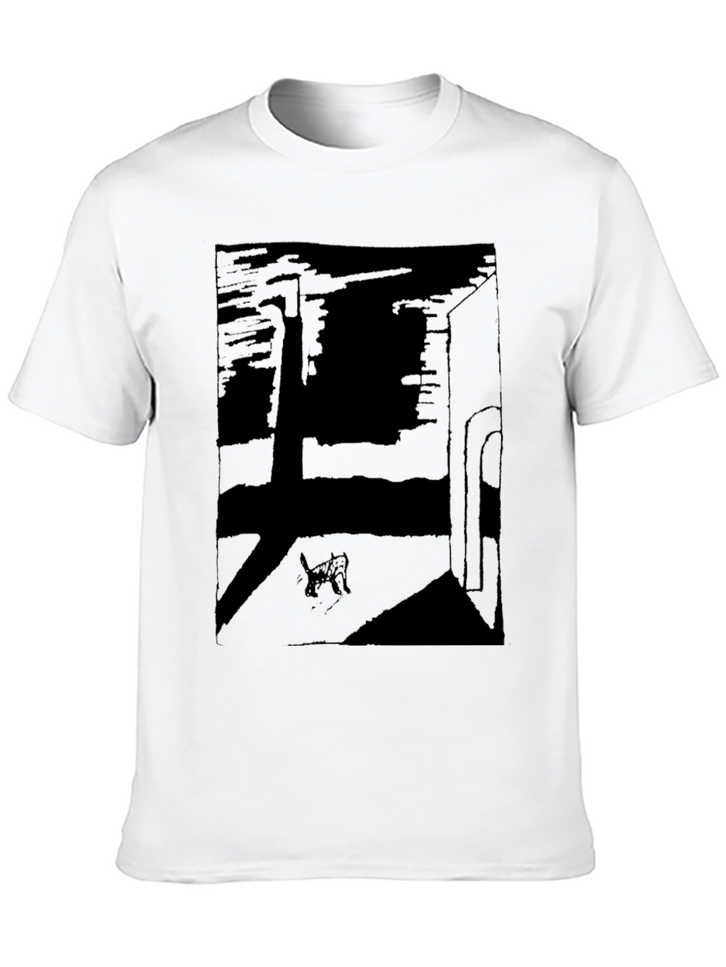 Abstract Cat Graphic T-Shirt