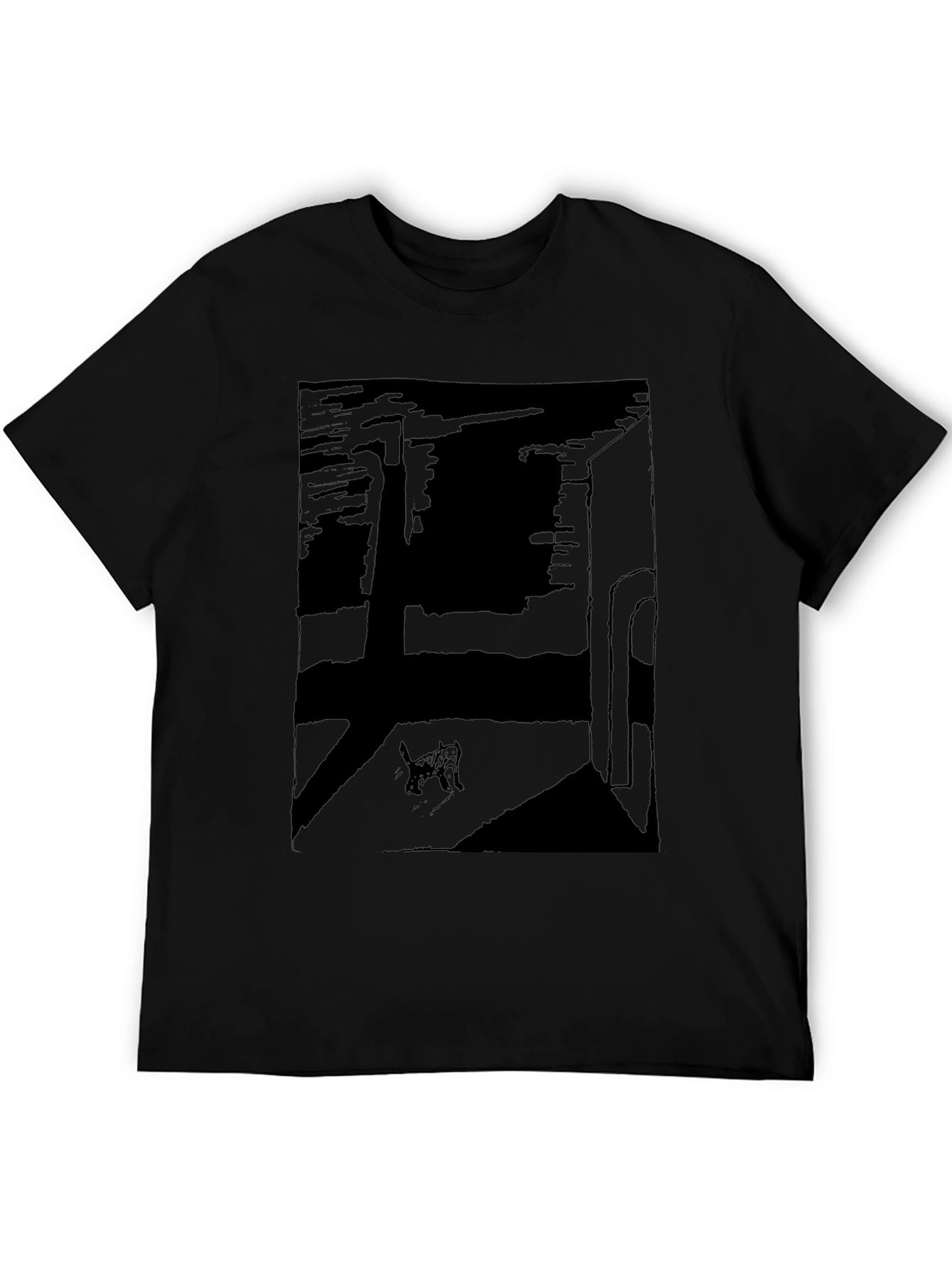 Abstract Cat Graphic T-Shirt