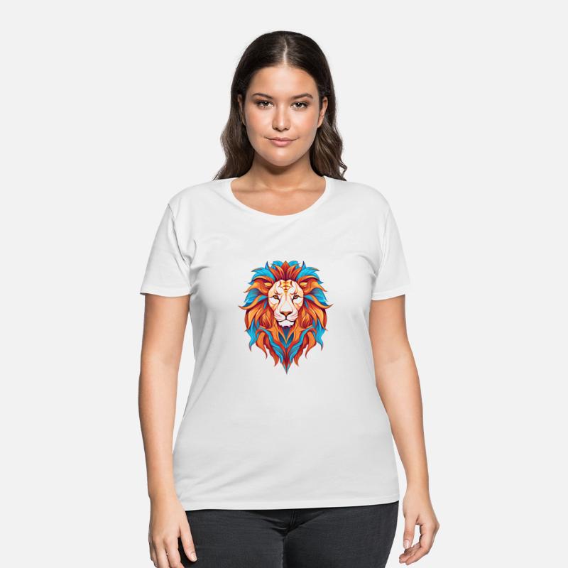 Lion Head Art in Colorful Graphics - Blue Orange