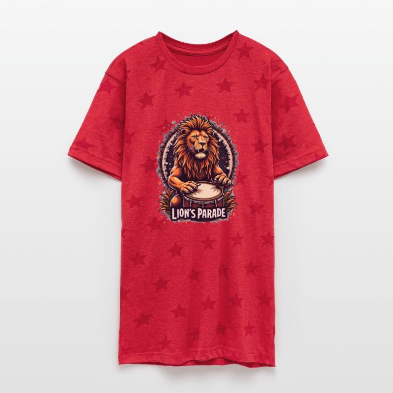 Lion's Drum Parade T-shirt : Majestic Lion Print