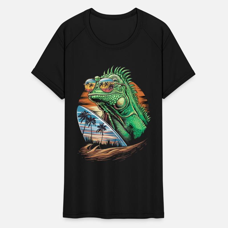 Lizard Wave Summer Vibes with Sunglasses and Palms