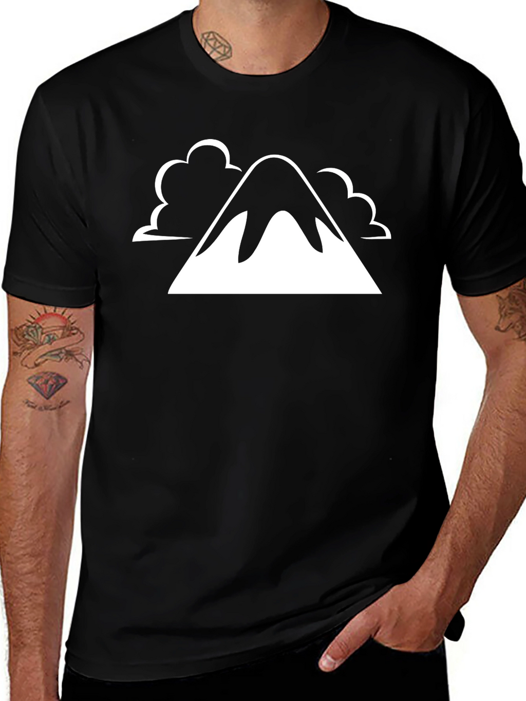 Mountain Peak Graphic Tee - Black