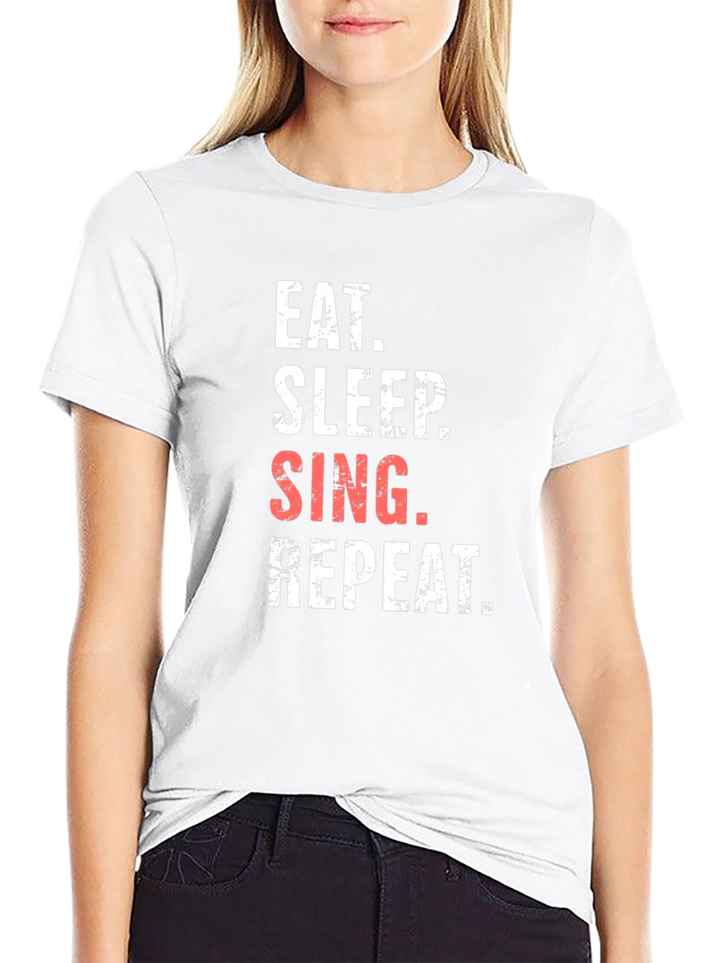 Eat Sleep Sing Repeat Black Graphic Tee