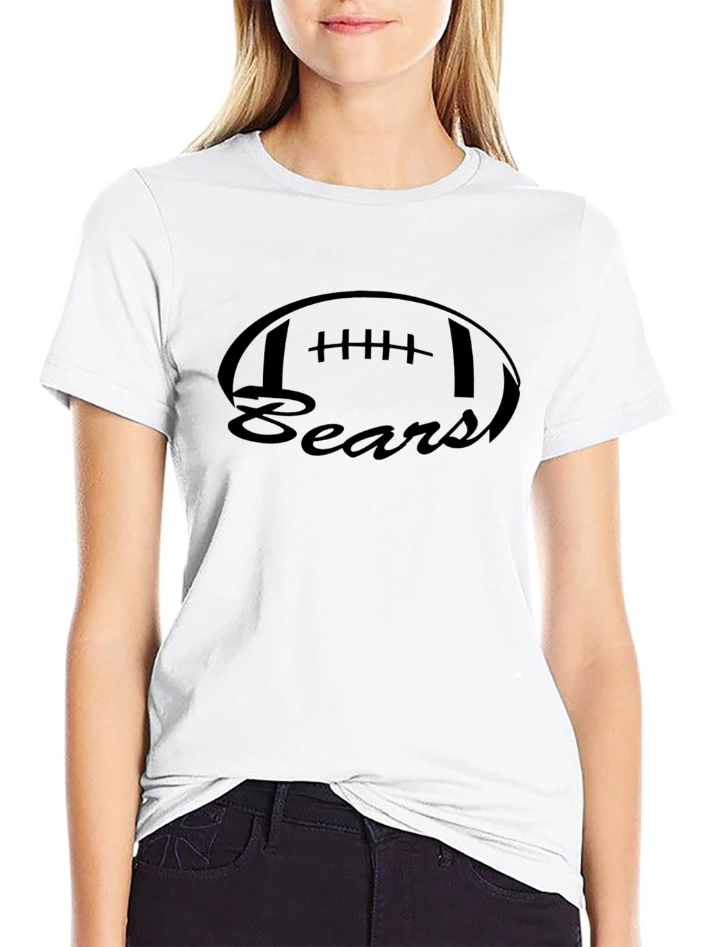 Bears Football Graphic Tee - Black Casual Shirt