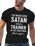 Satan vs Trainer Funny T-Shirt