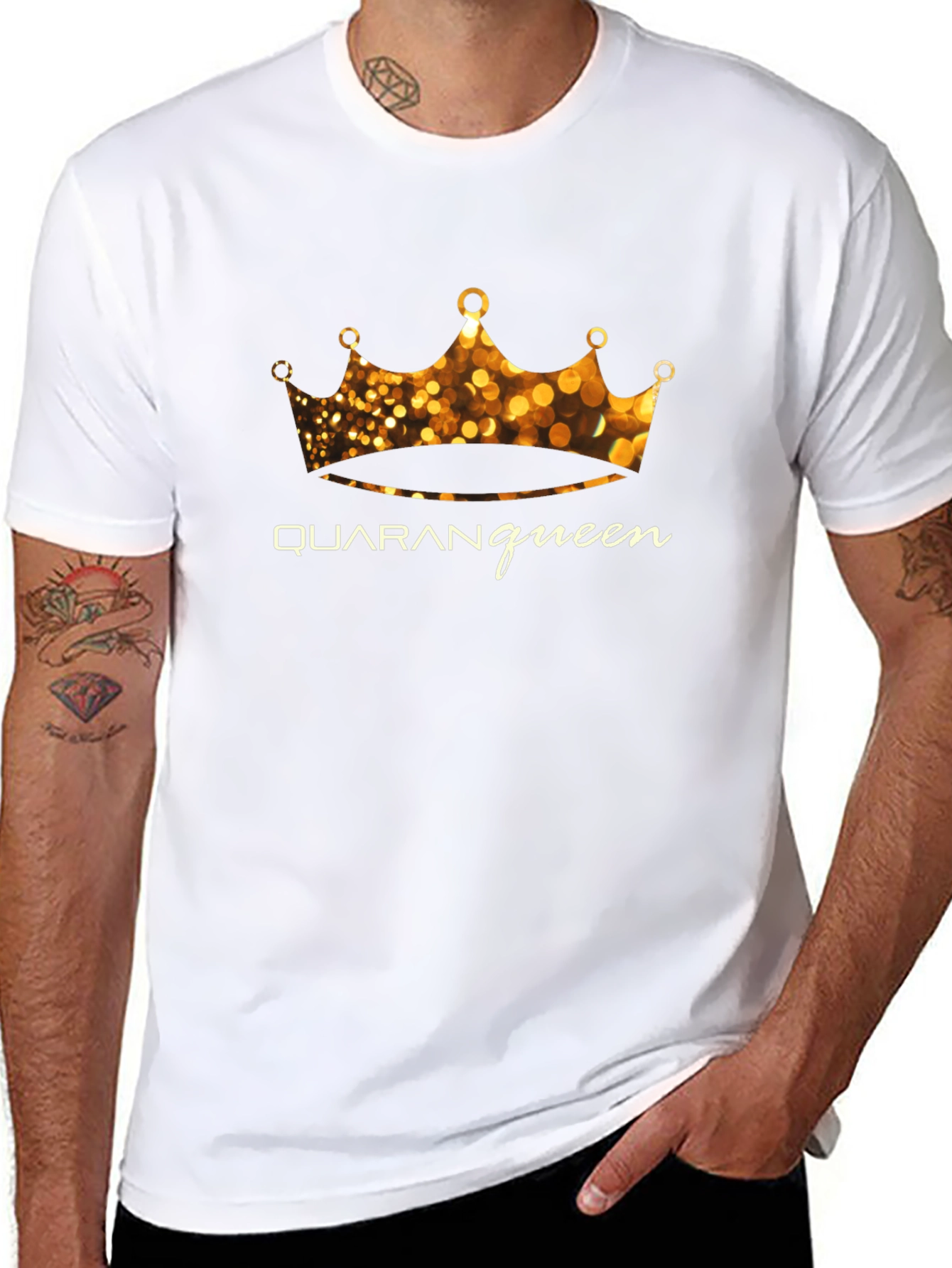 Quaranqueen Black T-Shirt - Crown Design