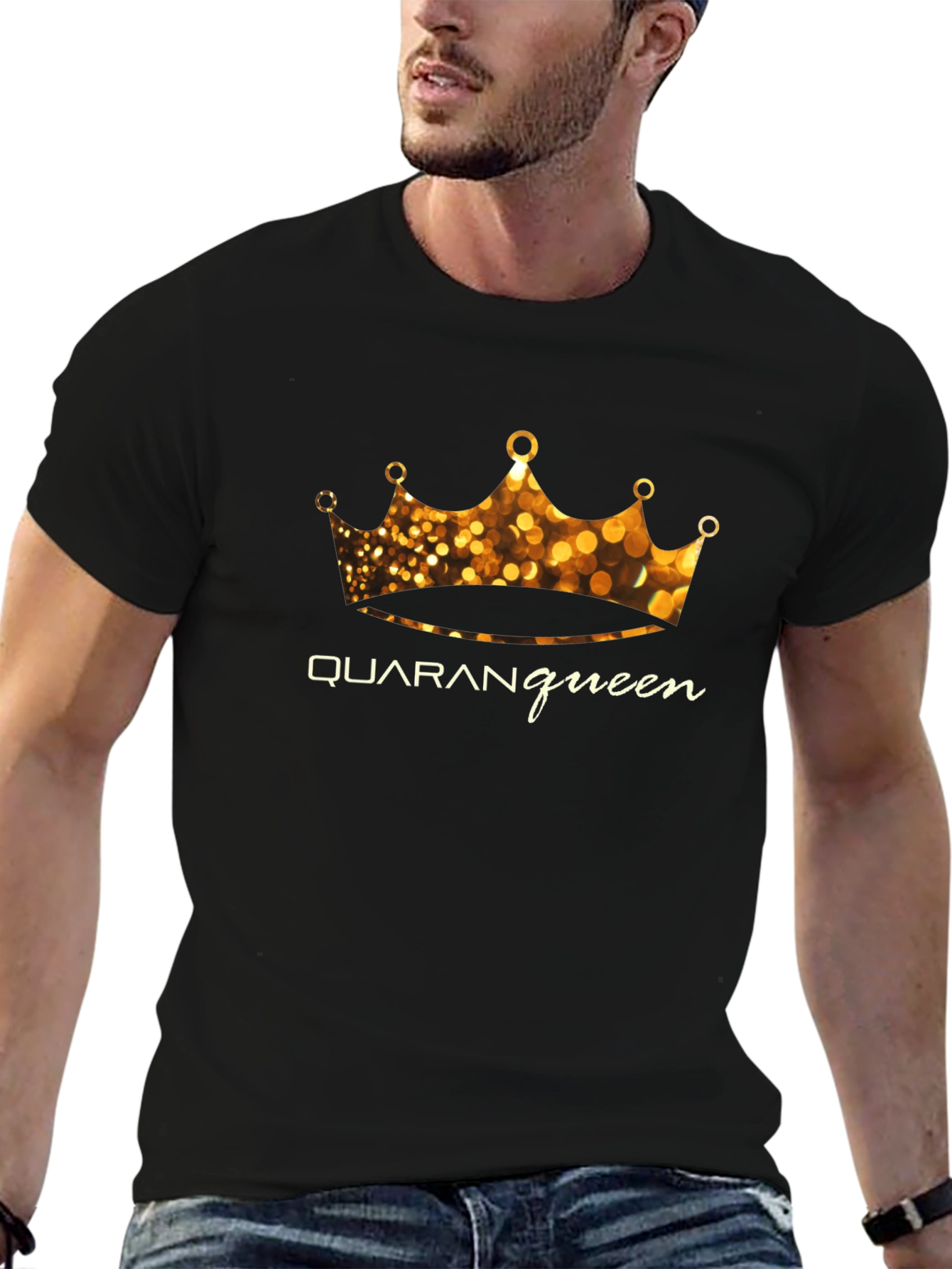 Quaranqueen Black T-Shirt - Crown Design